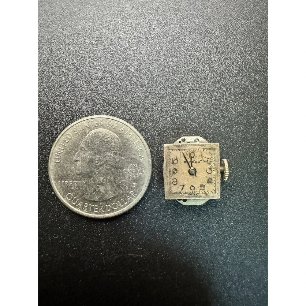 Vintage Benrus AE 13 Watch Movement 17 Jewels Swiss Made Square Dial‎ Untested